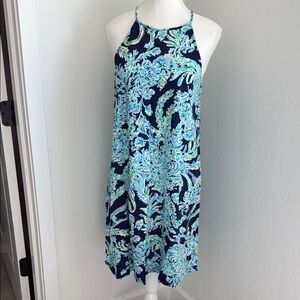 Lilly Pulitzer Blue and Green Floral Dress